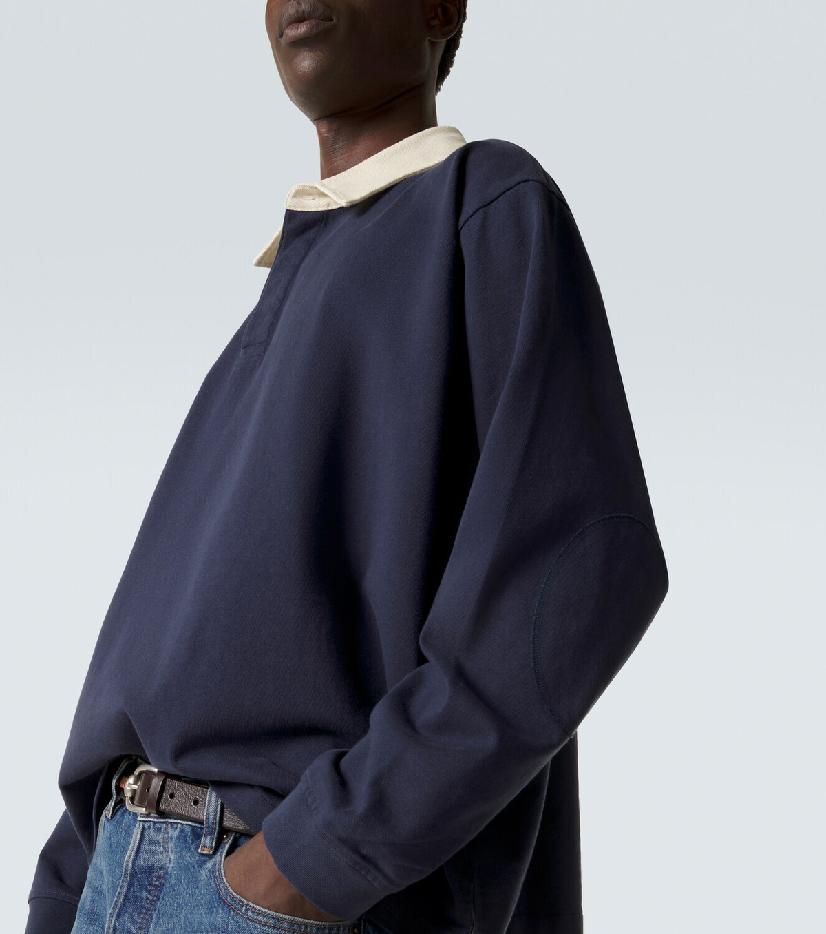 Frame Cotton jersey polo sweater