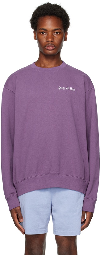 Photo: Sporty & Rich Purple 'HWCNY' Sweatshirt