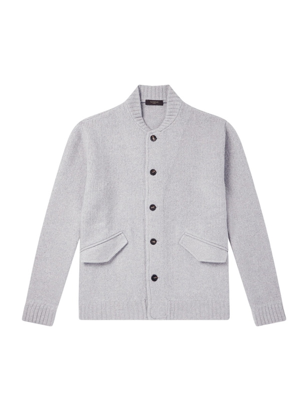 Photo: Slowear - Wool and Cashmere-Blend Knitted Bomber Jacket - Gray