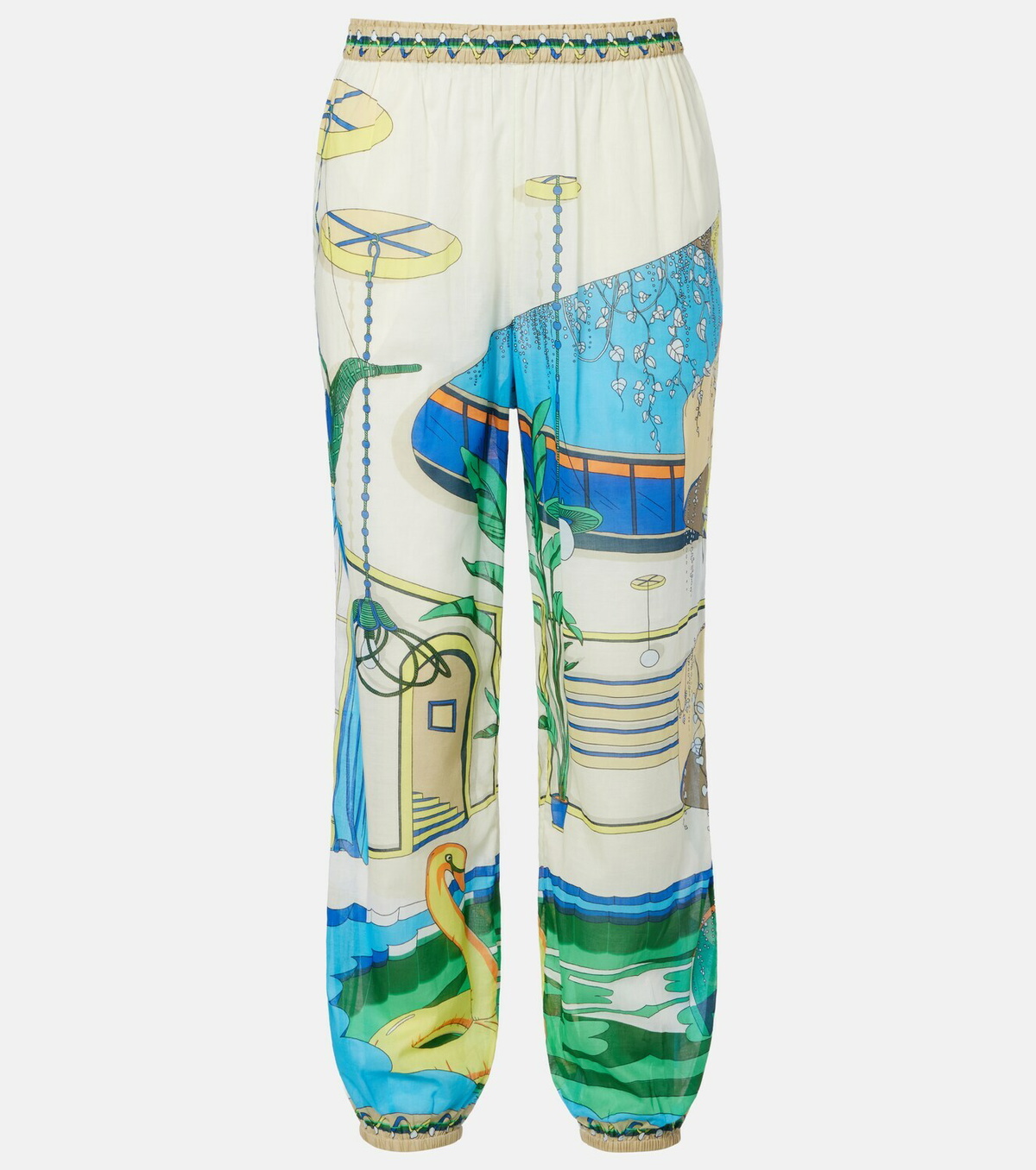 Tory Burch Printed cotton tapered pants