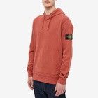 Stone Island Men's Garment Dyed Popover Hoody in Brick Red