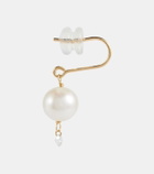 Persée 18kt gold pearl drop earrings with diamond