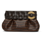 Chloe Brown Croc Darryl Clutch