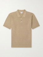 Sunspel - Honeycomb-Knit Linen and Silk-Blend Polo Shirt - Neutrals