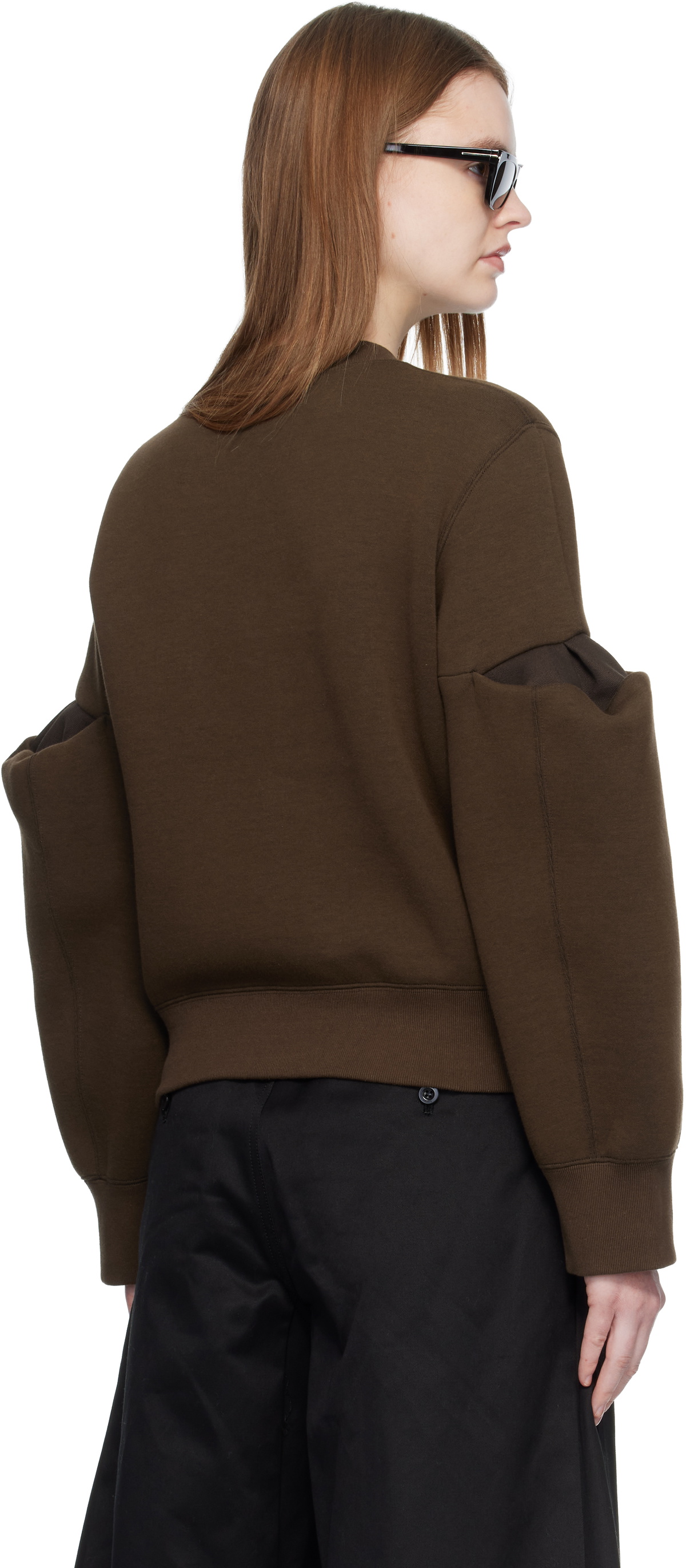 sacai Brown Sponge Sweat Pullover Sweatshirt