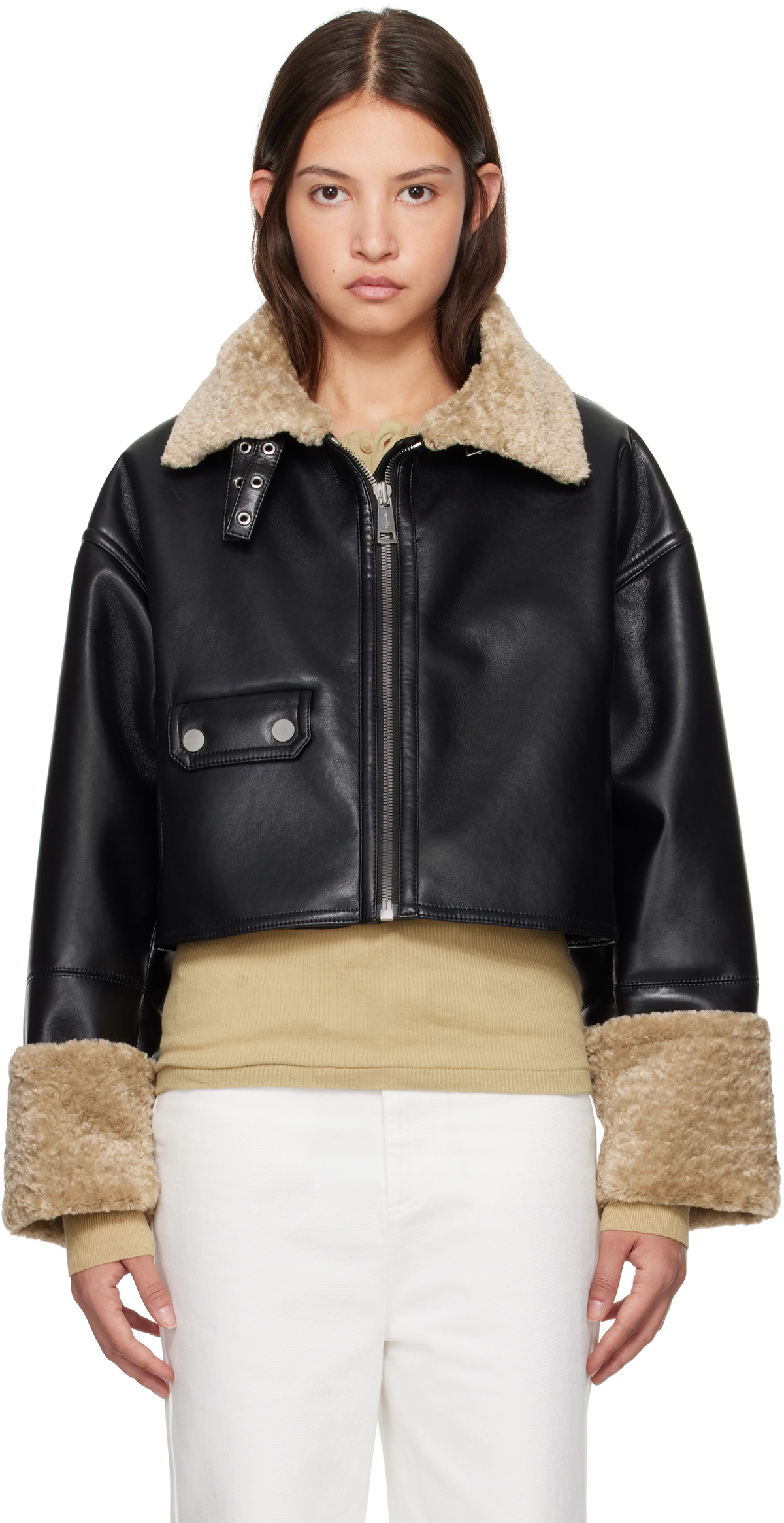 ブルゾン Nanushka Aveline Jacket In Black Faux Leather Nanushka Aveline Jacket In Black Faux Leather | THE LIST