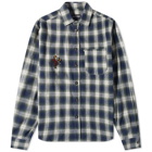 Pass~Port Men's Horsey Check Flannel Shirt in Dark Moss