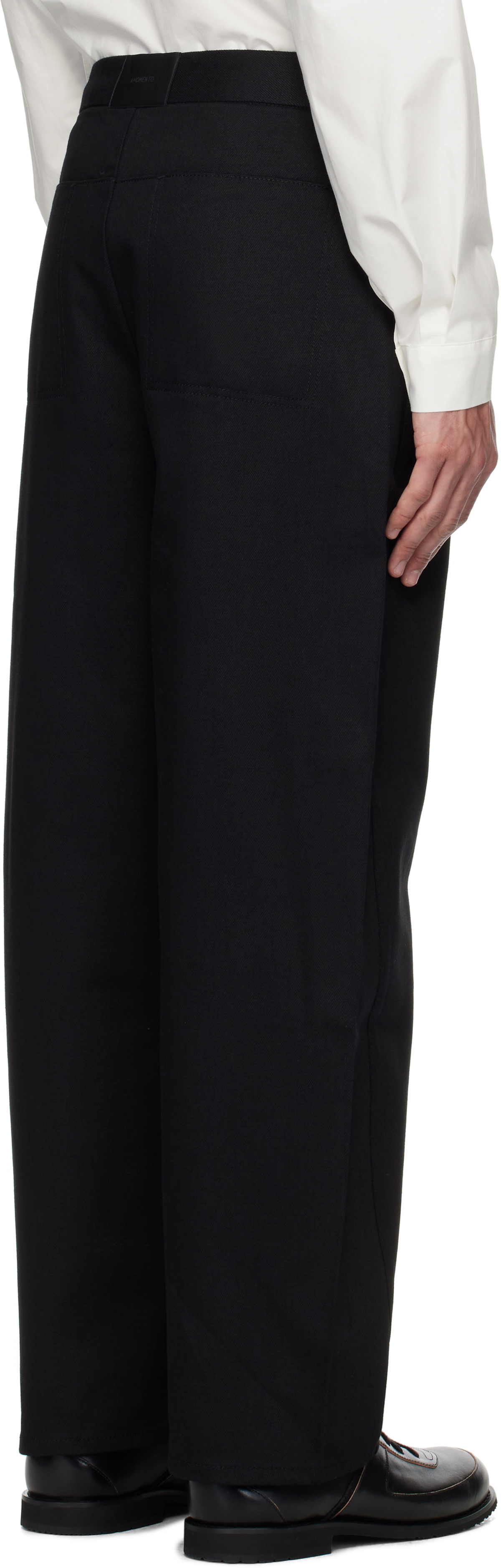 AMOMENTO Black Curved Seam Jeans