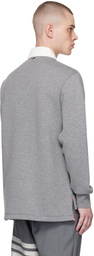 Thom Browne Grey Contrast Collar Polo