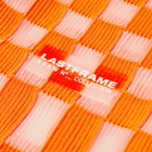 LASTFRAME Women's Sheer Ichimatsu Market Bag Medium in Neon Orange/Clear