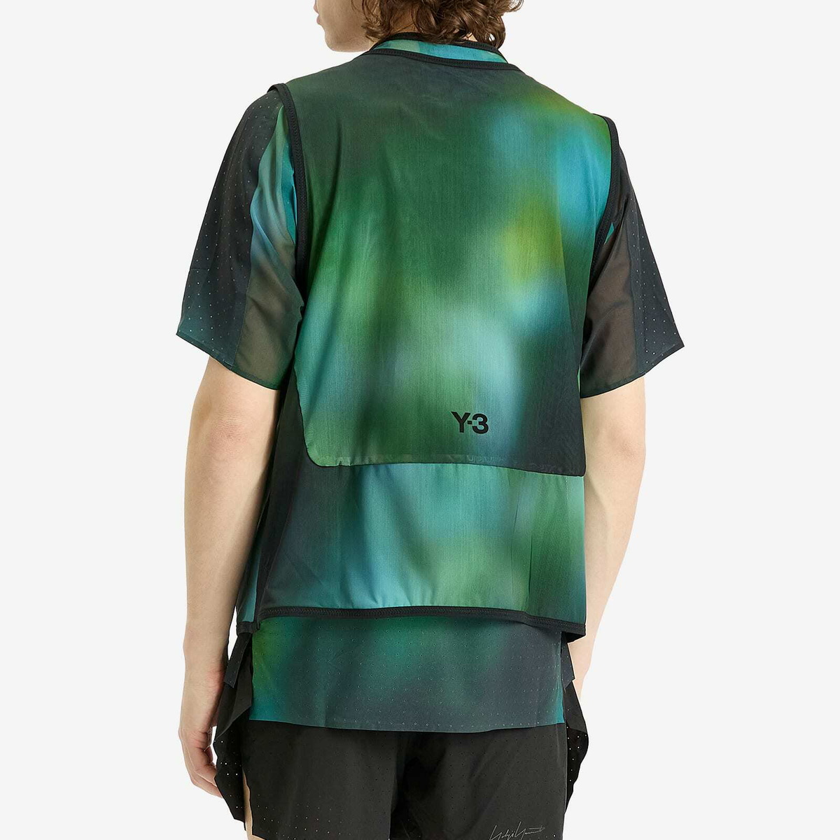 Y-3 Men's Earth Print Mesh Vest in Multi