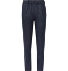 Incotex - Navy Slim-Fit Mélange Stretch Virgin Wool and Cashmere-Blend Trousers - Navy