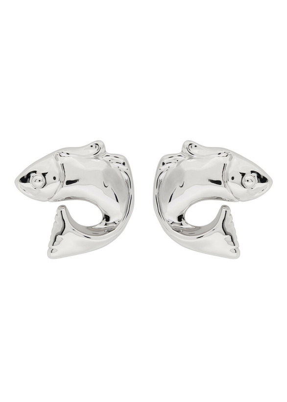 Photo: Jacquemus Les Boucles Poisson Fish Drop Earrings - Silver - One Size