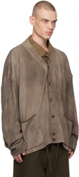 Aviva Jifei Xue Brown V-Neck Cardigan