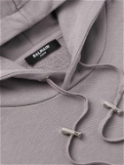 Balmain - Logo-Print Cotton-Jersey Hoodie - Gray
