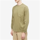 Battenwear Men's Long Sleeve Pocket T-Shirt in Olive