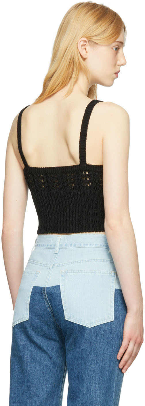 DRAE Black Cotton Tank Top
