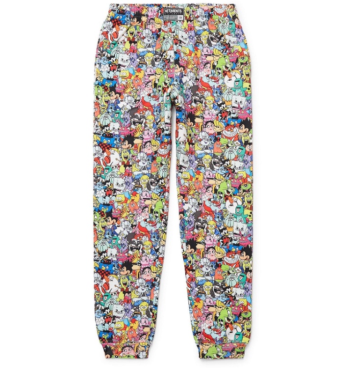 Photo: Vetements - Tapered Printed Loopback Cotton-Jersey Sweatpants - Multi