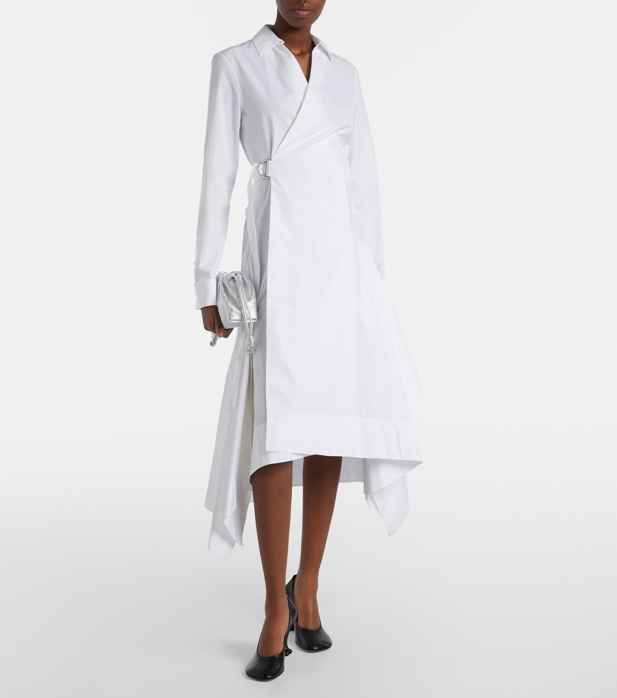 Loewe Draped cotton wrap dress