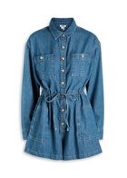 Paige Madigan Romper Stretch-denim Playsuit Blue