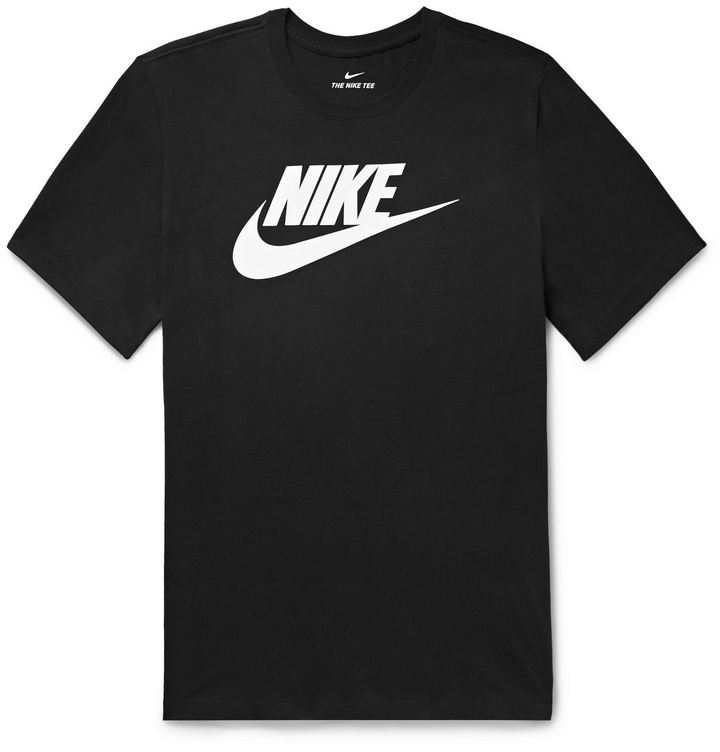 Photo: Nike - Sportswear Logo-Print Cotton-Jersey T-Shirt - Black