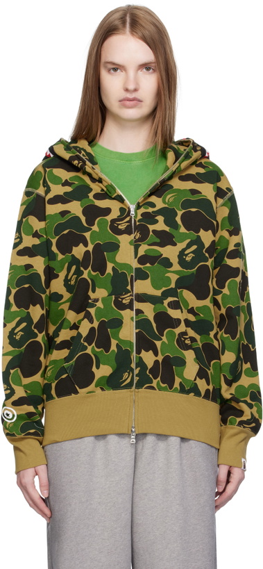 Photo: BAPE Khaki ABC Camo Shark Full Zip Hoodie
