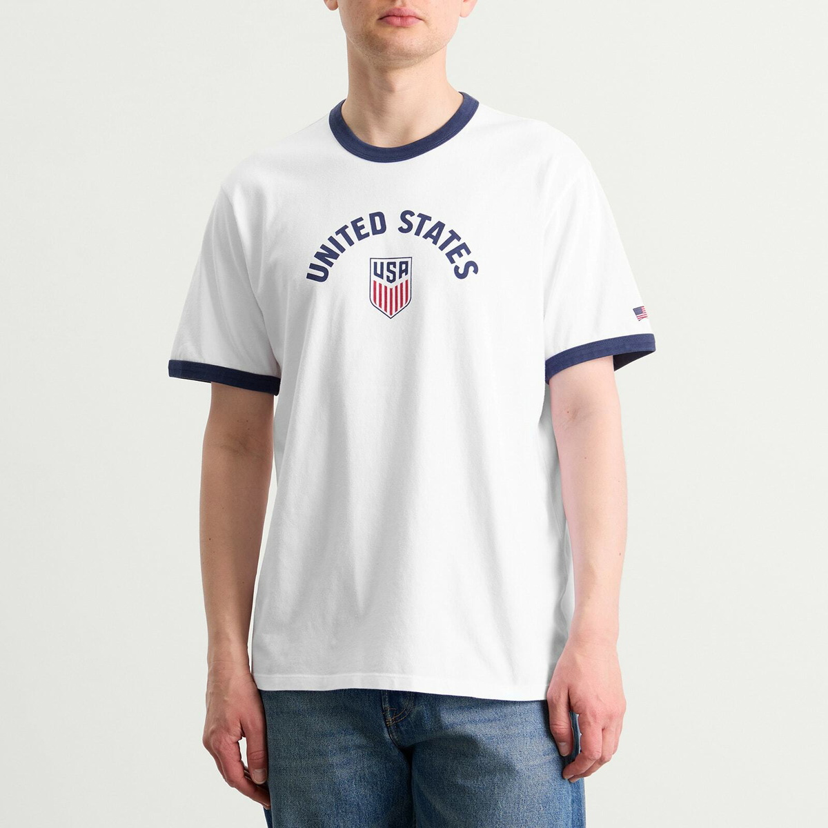 Levi's Men's USA Retro Ringer T-Shirt in White