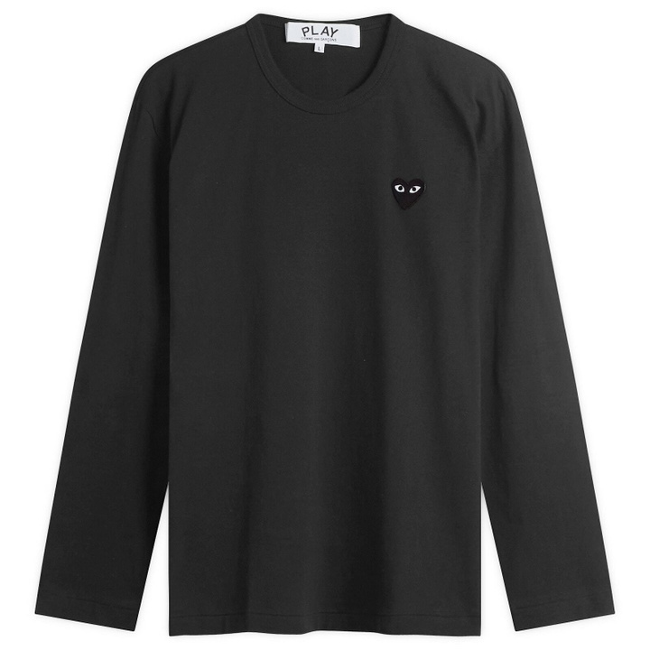 Photo: Comme des Garçons Play Heart Long Sleeve T-Shirt in Black