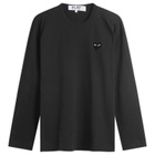 Comme des Garçons Play Heart Long Sleeve T-Shirt in Black