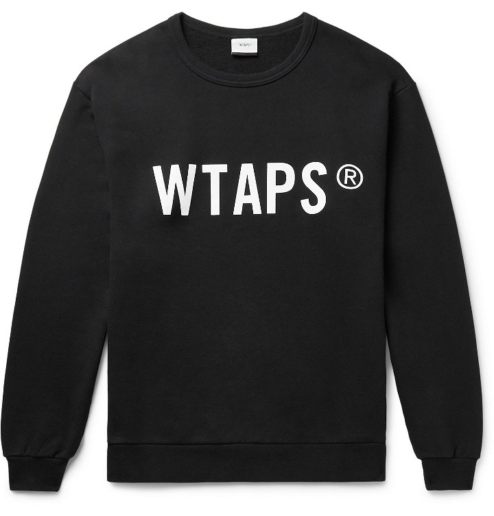 Photo: WTAPS - Logo-Print Loopback Cotton-Jersey Sweatshirt - Black