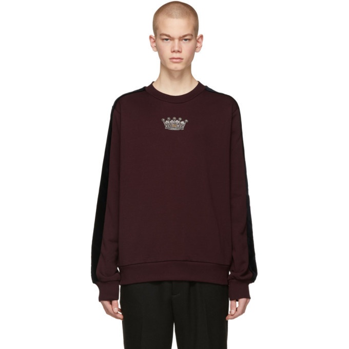 Photo: Dolce and Gabbana Burgundy Crown Sweatshirt