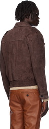 Ernest W. Baker Brown Suede Military Bomber Jacket