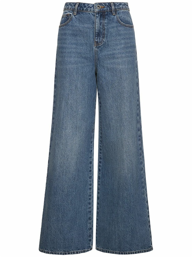 Photo: SELF-PORTRAIT - Wide Cotton Denim Jeans