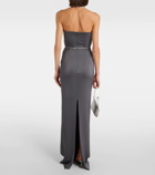 Alex Perry Crystal-embellished satin gown