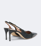 Malone Souliers Schiffer patent leather slingback pumps