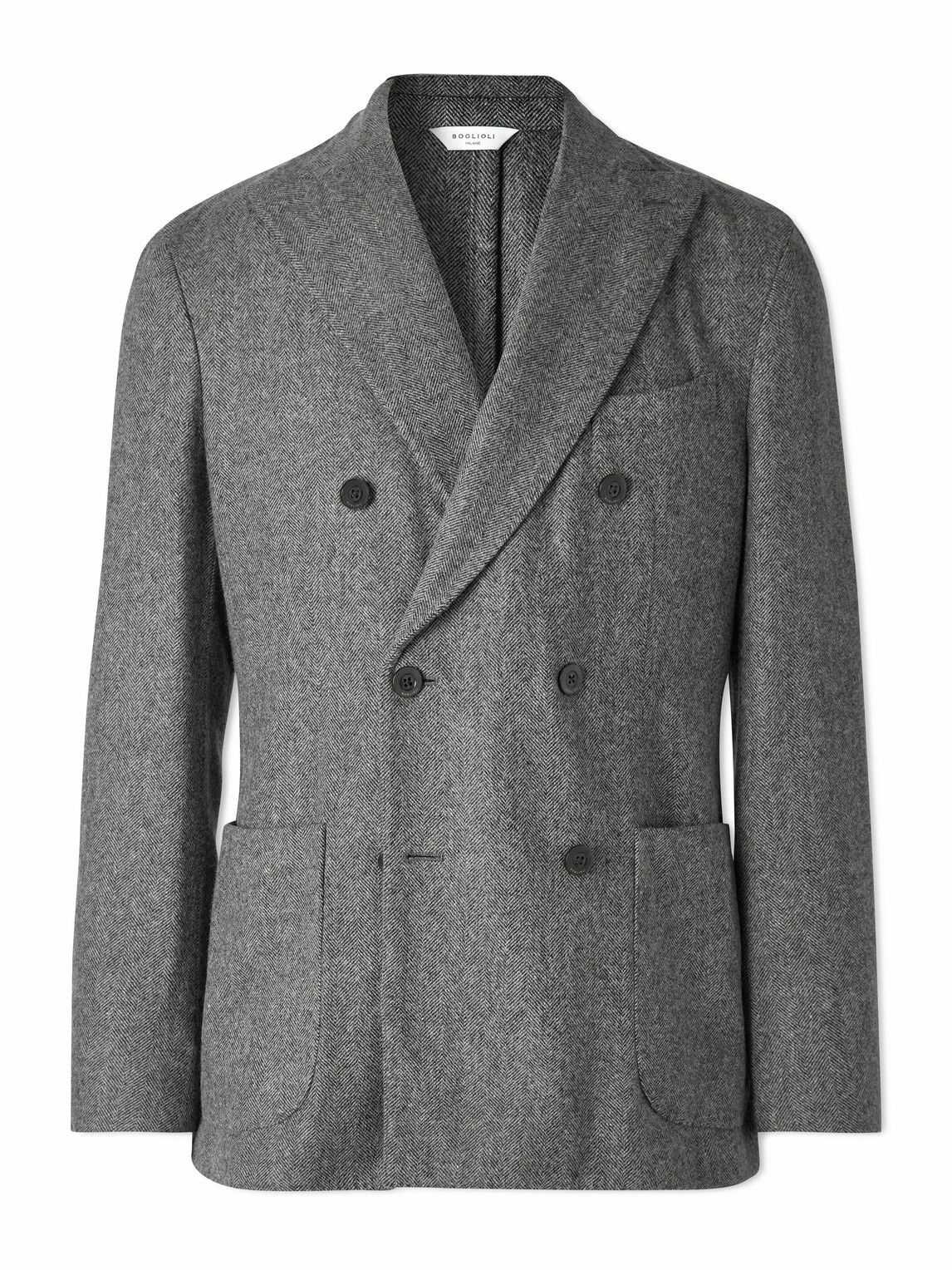 Boglioli - Grey K-Jacket Slim-Fit Unstructured Stretch-Cotton