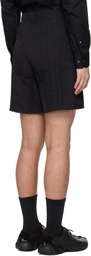 lesugiatelier Black Pin Tuck Shorts