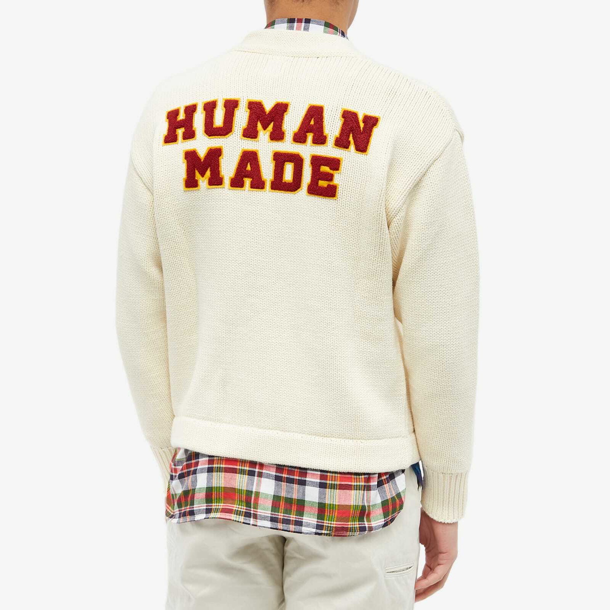 Human Made Men's Low Gauge Knit Cardigan in White Human Made