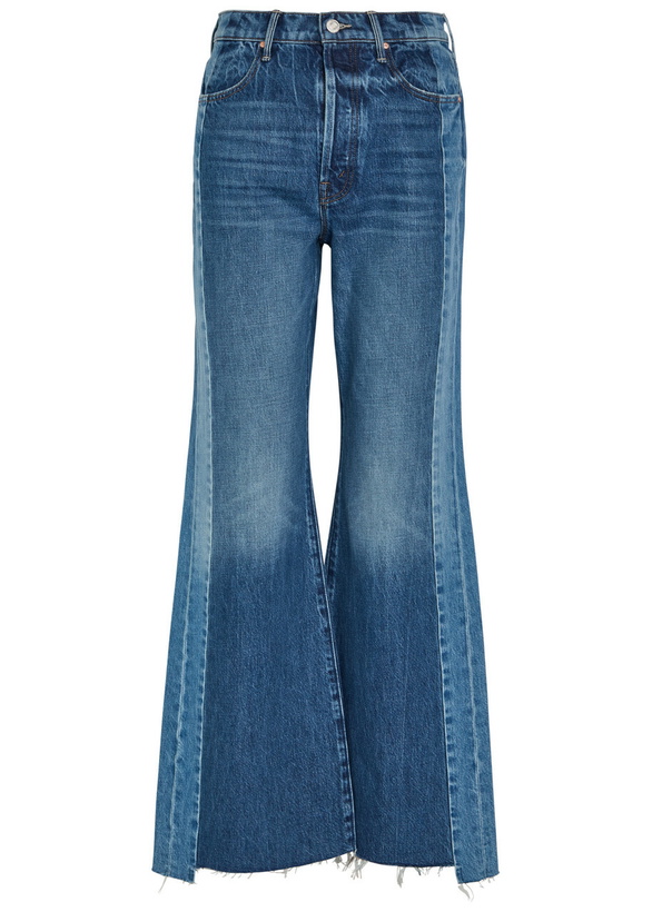 Photo: Mother The Tux Sidestepper Sneak Fray Wide-leg Jeans Navy