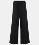 Toteme High-rise cotton wide-leg pants