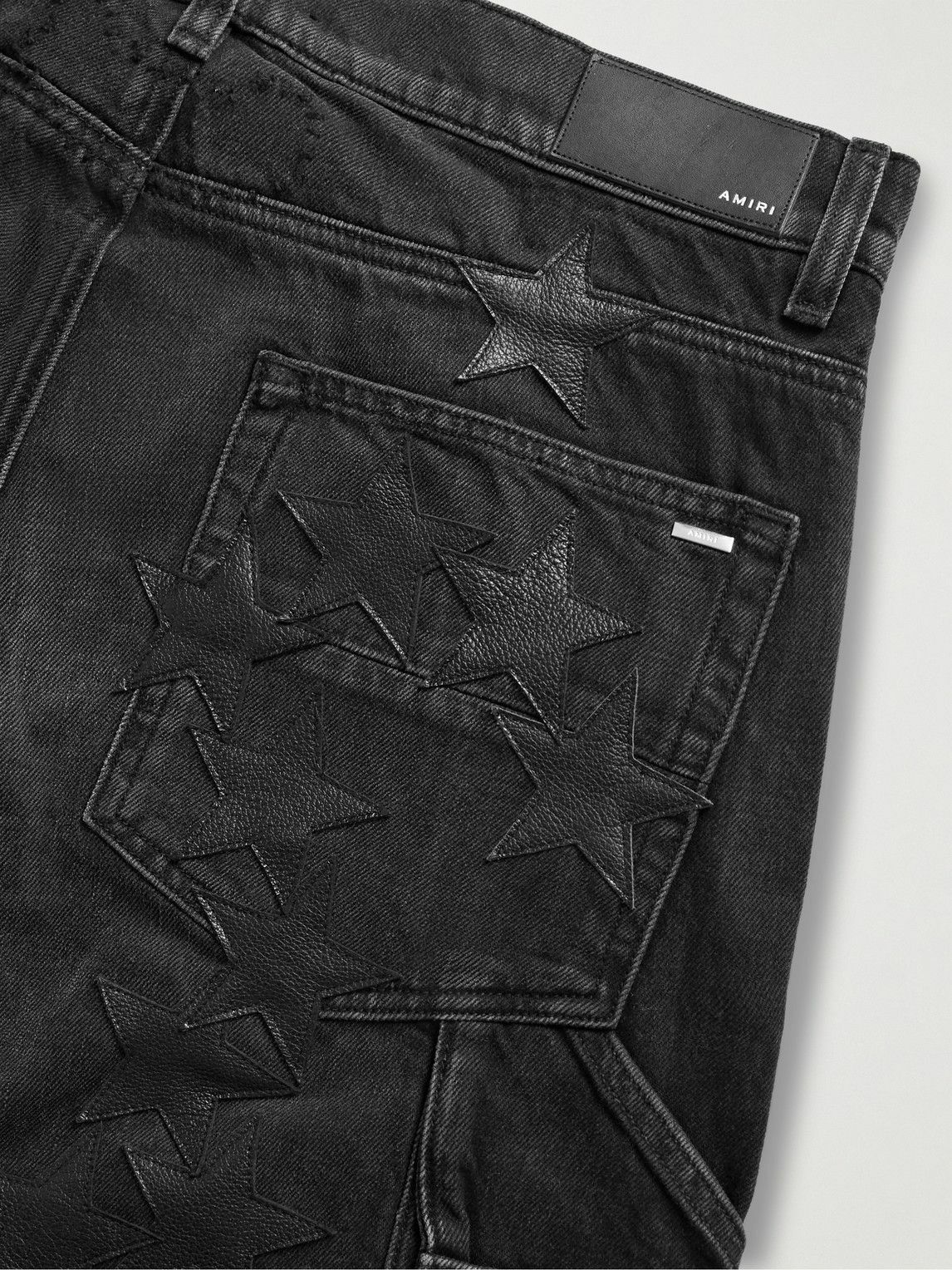 AMIRI × CHEMIST CARPENTER JEAN デニム AMIRI - Chemist Carpenter Straight-Leg Leather-Appliquéd