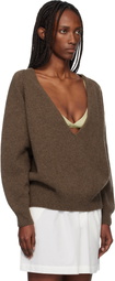 Baserange Brown Soar V-neck Sweater