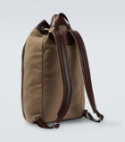 Brunello Cucinelli Leather-trimmed canvas backpack