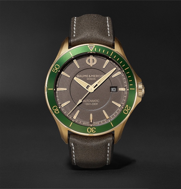 Photo: Baume & Mercier - Clifton Club Automatic 42mm Bronze and Suede Watch, Ref. No. M0A10565 - Black