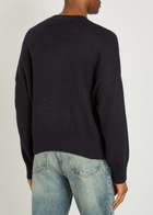 Cole Buxton Intarsia Fine-knit Cotton Jumper Navy