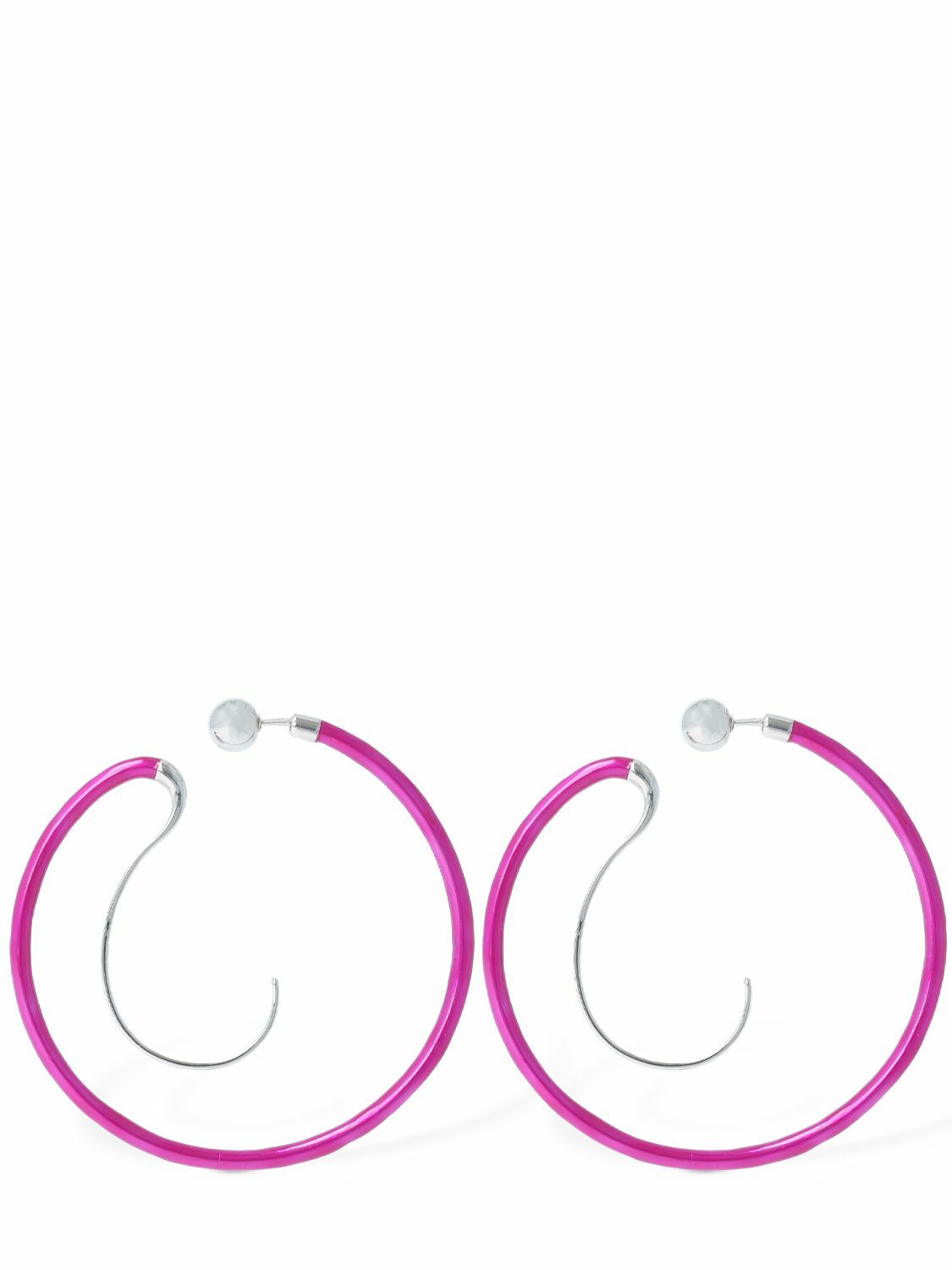 Panconesi Silver amp; Gold Spina Upside Down Hoop Earrings