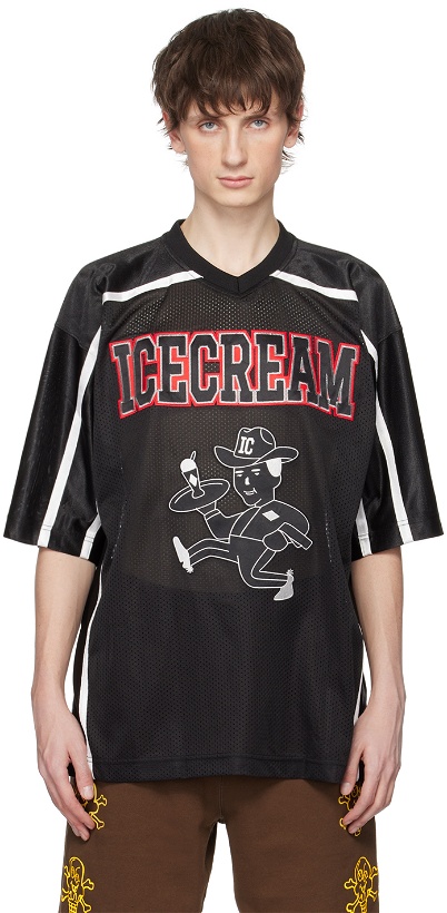 Photo: ICECREAM Black Football Jersey T-Shirt