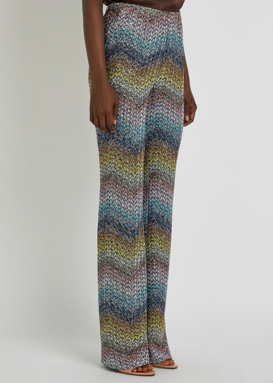 Missoni Sequin-embellished Metallic-knit Trousers Multicoloured