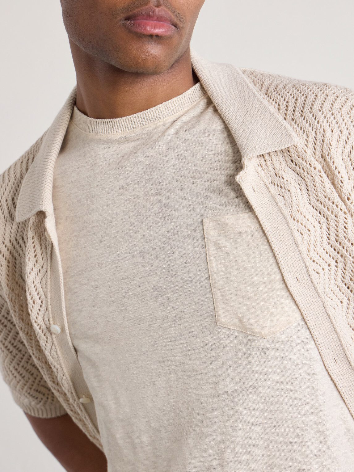 Ralph Lauren Purple label - Linen-Jersey T-Shirt - Neutrals