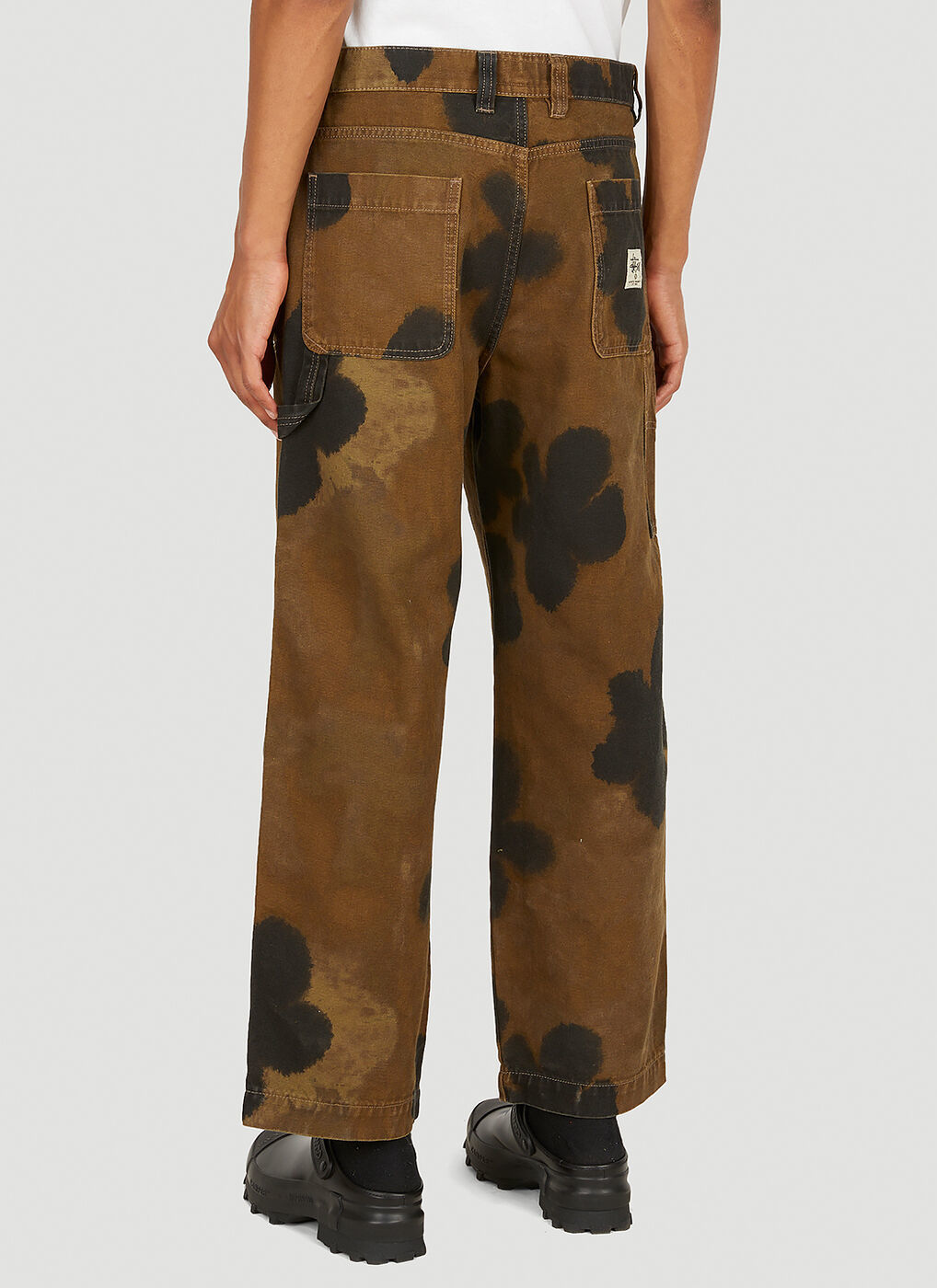 Floral Dyed Work Pants in Brown Stussy